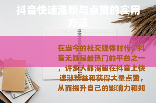 抖音快速涨粉与点赞的实用方法