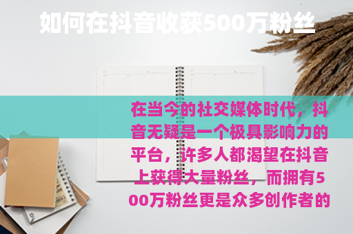 如何在抖音收获500万粉丝