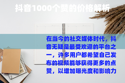 抖音1000个赞的价格解析