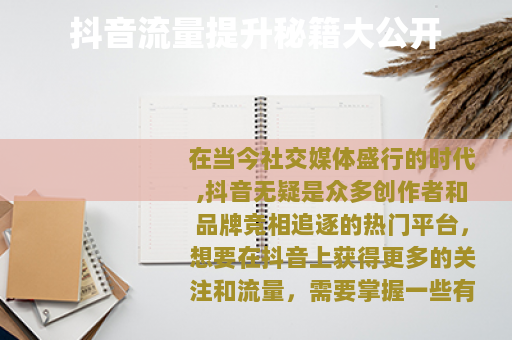 抖音流量提升秘籍大公开