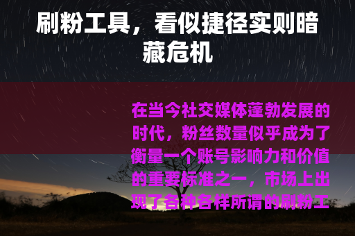 刷粉工具，看似捷径实则暗藏危机