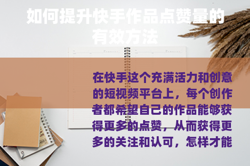 如何提升快手作品点赞量的有效方法