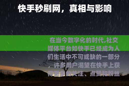 快手秒刷网，真相与影响