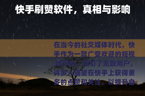 快手刷赞软件，真相与影响