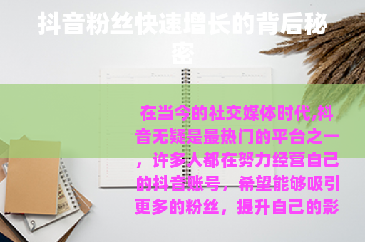 抖音粉丝快速增长的背后秘密