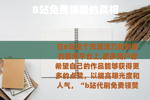 B站免费领赞的真相