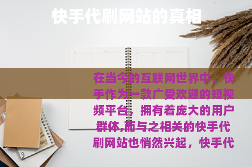 快手代刷网站的真相