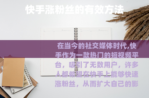 快手涨粉丝的有效方法