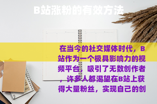 B站涨粉的有效方法