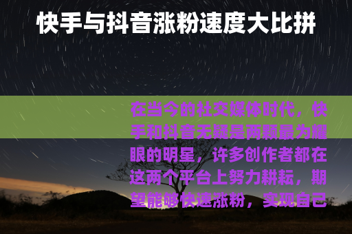 快手与抖音涨粉速度大比拼