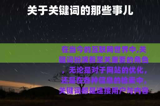 关于关键词的那些事儿