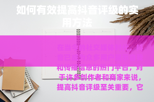 如何有效提高抖音评级的实用方法