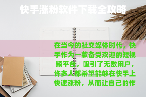 快手涨粉软件下载全攻略