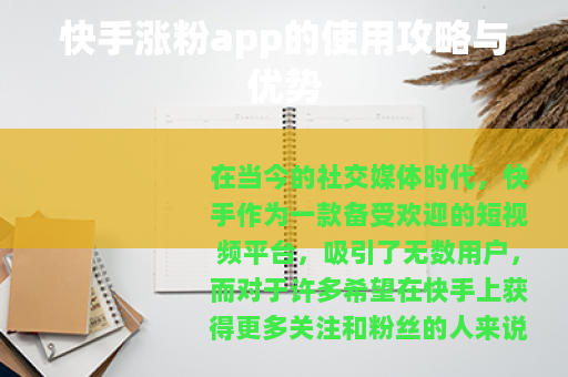 快手涨粉app的使用攻略与优势