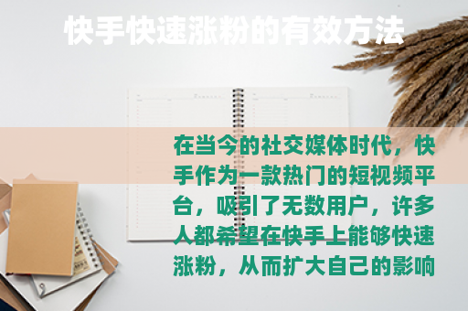 快手快速涨粉的有效方法