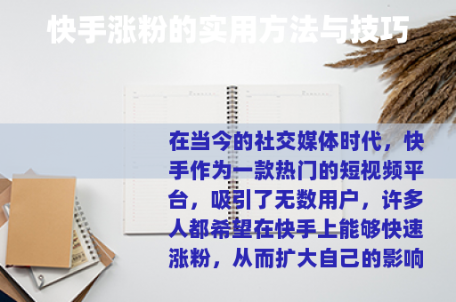 快手涨粉的实用方法与技巧