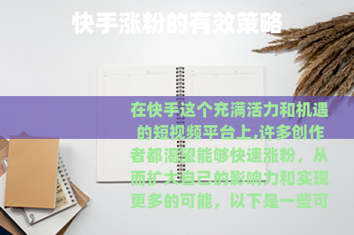 快手涨粉的有效策略