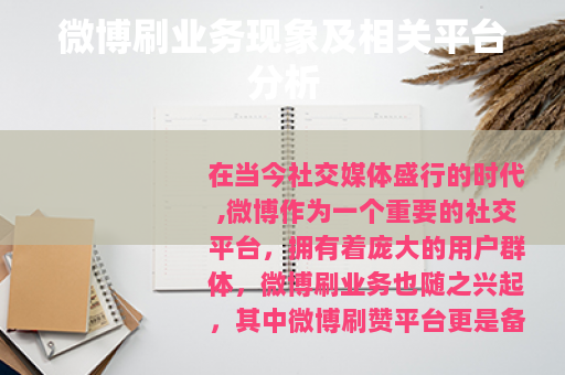 微博刷业务现象及相关平台分析