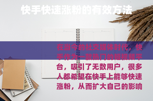 快手快速涨粉的有效方法