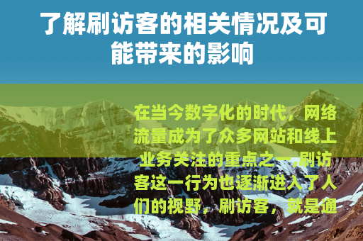 了解刷访客的相关情况及可能带来的影响