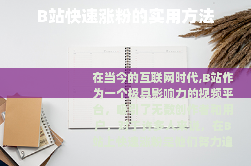 B站快速涨粉的实用方法