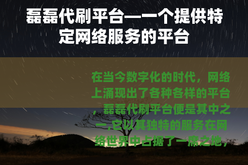 磊磊代刷平台—一个提供特定网络服务的平台