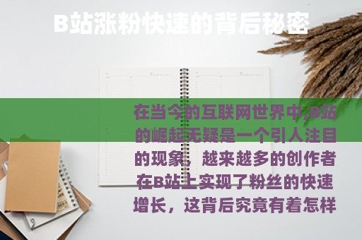 B站涨粉快速的背后秘密