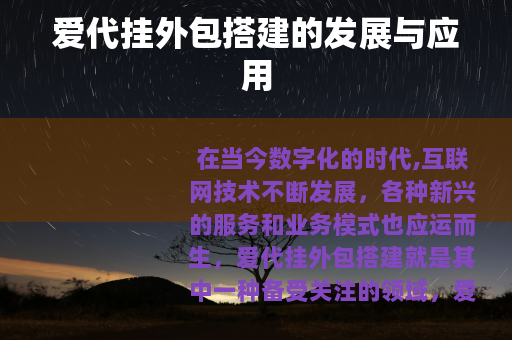 爱代挂外包搭建的发展与应用
