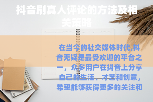 抖音刷真人评论的方法及相关策略