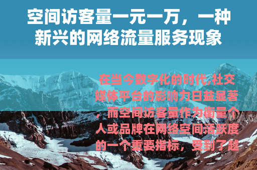 空间访客量一元一万，一种新兴的网络流量服务现象