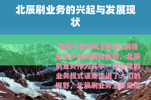 北辰刷业务的兴起与发展现状