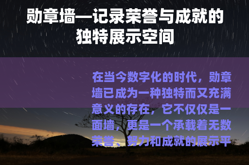 勋章墙—记录荣誉与成就的独特展示空间