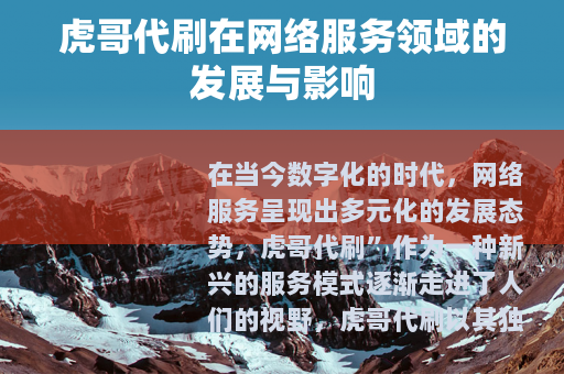 虎哥代刷在网络服务领域的发展与影响