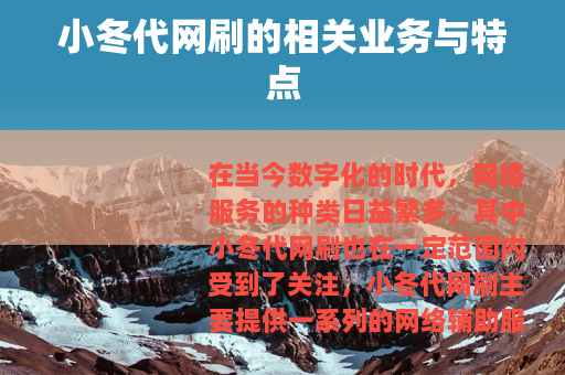 小冬代网刷的相关业务与特点