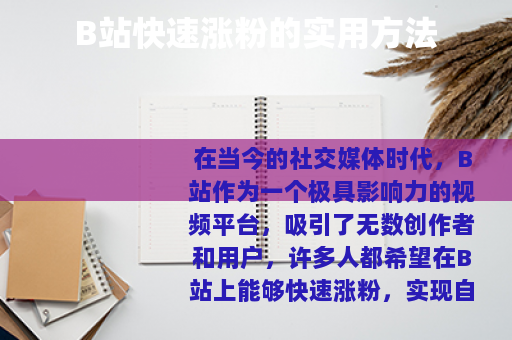 B站快速涨粉的实用方法