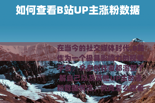如何查看B站UP主涨粉数据