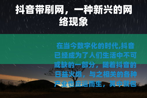 抖音带刷网，一种新兴的网络现象