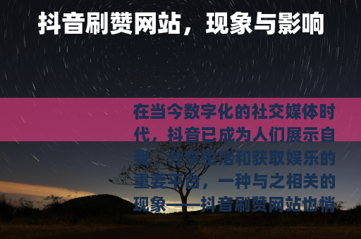 抖音刷赞网站，现象与影响