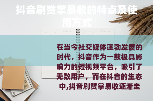 抖音刷赞掌易收的特点及使用方式