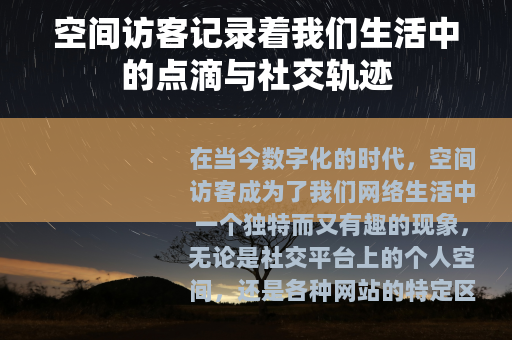 空间访客记录着我们生活中的点滴与社交轨迹