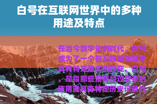 白号在互联网世界中的多种用途及特点
