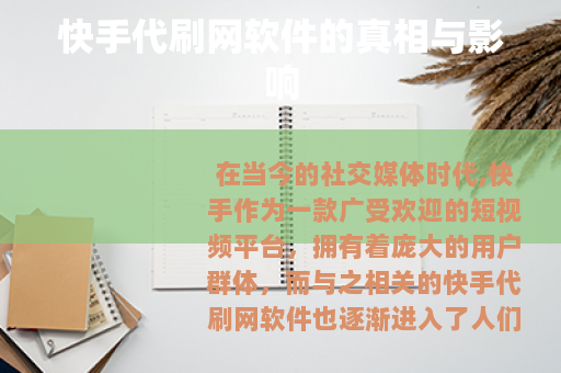 快手代刷网软件的真相与影响