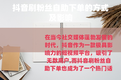 抖音刷粉丝自助下单的方式及影响