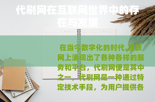 代刷网在互联网世界中的存在与发展