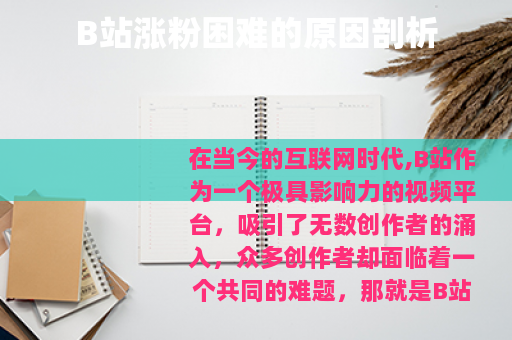 B站涨粉困难的原因剖析