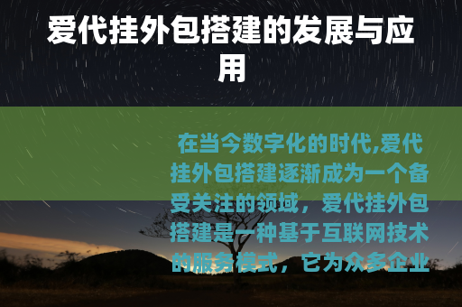 爱代挂外包搭建的发展与应用