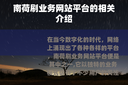 南荷刷业务网站平台的相关介绍