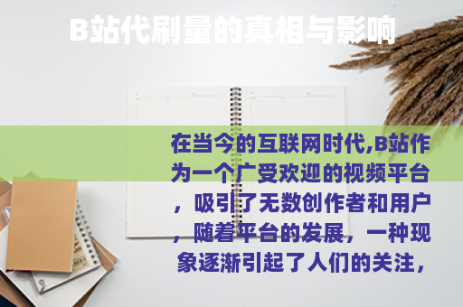 B站代刷量的真相与影响
