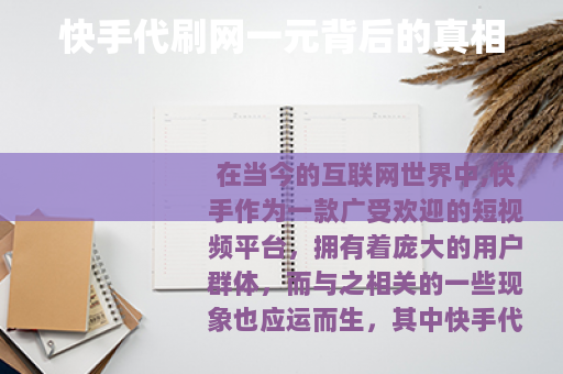 快手代刷网一元背后的真相