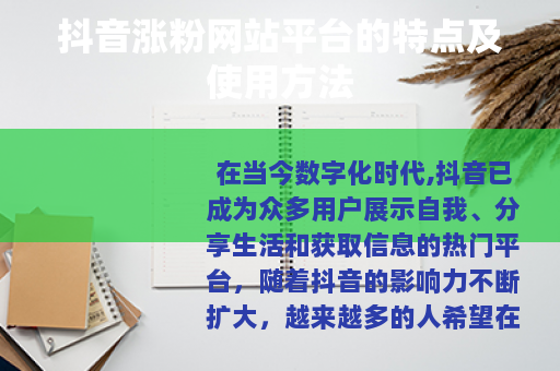 抖音涨粉网站平台的特点及使用方法